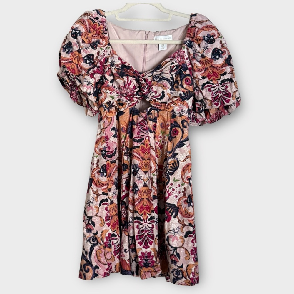 House of Harlow 1960 Floral Mini Dress in Pink and Black